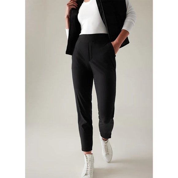 Athleta Pants - Athleta Brooklyn Mid Rise Ankle Pant Trouser Ribbed Trim Ankle Length Cropped 4